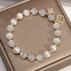 Fortune Jewel Cat's Eye Lovely Cat Pattern Pearl Love Charm Bracelet