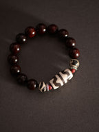 Red Sandalwood Beads Dzi Beads Bracelet
