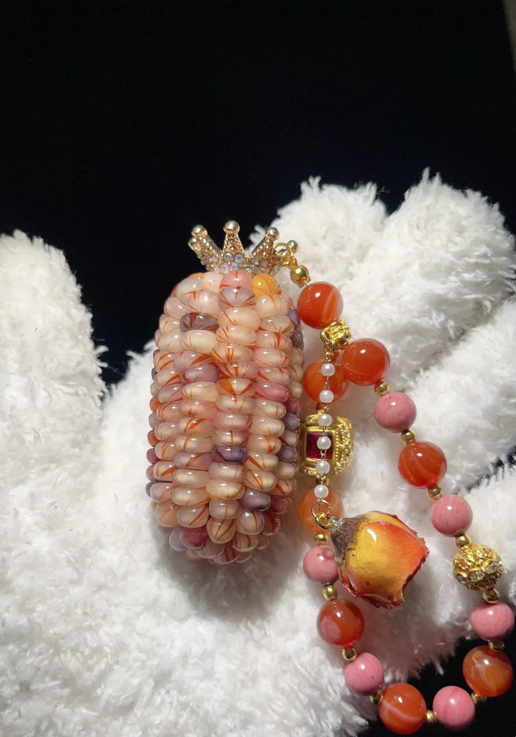 Rainbow Ice-Transparent Natural Corn Charms for Fidgeting