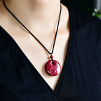 Fortune Jewel Laughing Buddha Yin Yang Chinese Zodiac Gourd Natural Cinnabar Blessing Necklace Pendant
