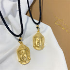 Fortune Jewel Gold Buddha Copper Wealth Necklace Pendant Fortune Jewel