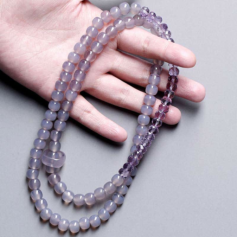 Fortune Jewel Natural Amethyst Crystal Meditation Healing Bracelet
