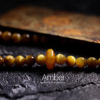 Fortune Jewel 108 Mala Beads Natural Tiger Eye Copper Dorje Protection Tassel Bracelet