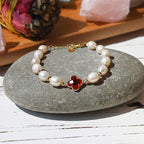 Fortune Jewel Pearl Four Leaf Clover Wealth Chain Bracelet