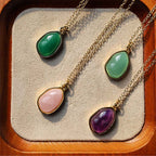Fortune Jewel Natural Green Aventurine Amethyst Rose Quartz Blessing Necklace Pendant