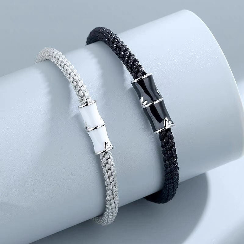 Fortune Jewel Bamboo Pattern Healing Couple Rope Bracelet