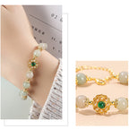 Fortune Jewel Natural Jade Prosperity Bead Chain Bracelet