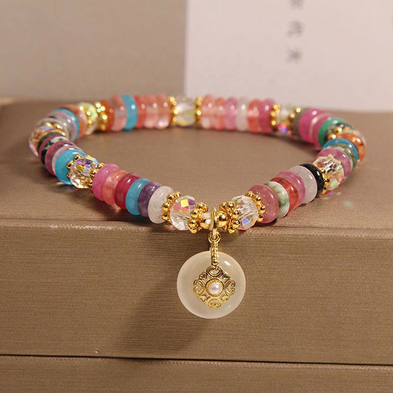 Fortune Jewel Various Crystal Peace Buckle Auspicious Bracelet