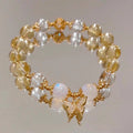 Fortune Jewel Citrine Moonstone Butterfly Charm Prosperity Protection Bracelet