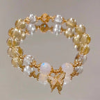Fortune Jewel Citrine Moonstone Butterfly Charm Prosperity Protection Bracelet