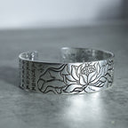 Fortune Jewel Tibetan Lotus White Copper Luck Bracelet