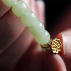 Fortune Jewel Jade Lotus Abundance Adjustable Bracelet