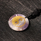 Fortune Jewel Various Crystal Amethyst Tiger Eye Green Aventurine Yin Yang Spiritual Necklace Pendant