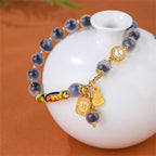 Fortune Jewel Natural Blue Candy Agate Amulet Strength Bracelet