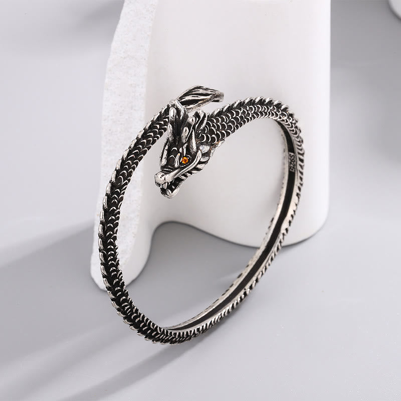 Fortune Jewel Dragon Scales Pattern Luck Protection Bracelet Bangle