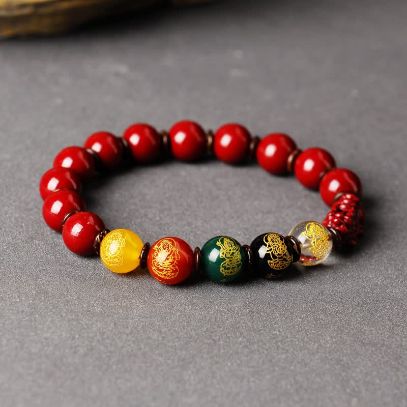Fortune Jewel God Of Wealth Cinnabar PiXiu Blessing Bracelet