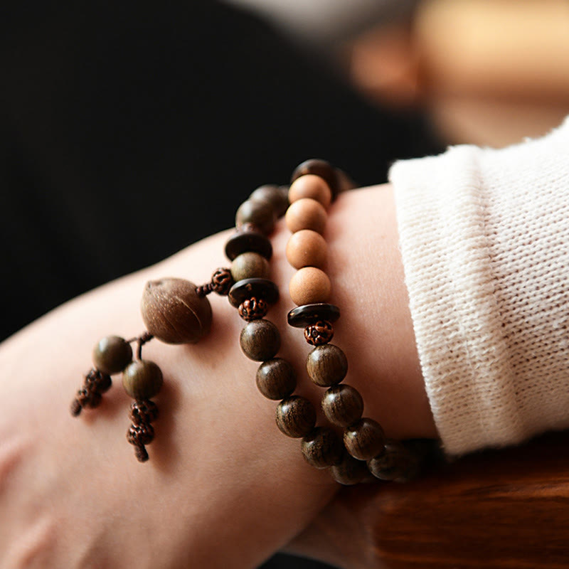 Fortune Jewel Tibetan Sandalwood Protection Charm Mala Bracelet