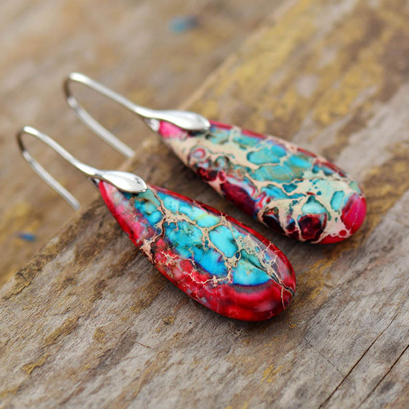 Fortune Jewel Emperor Stone Crystal Happiness Earrings
