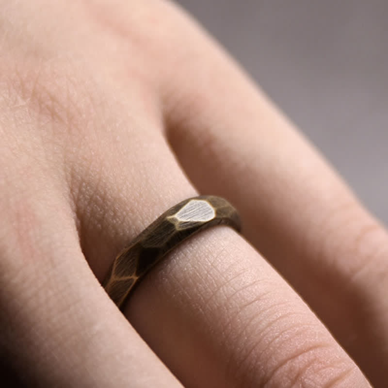 Fortune Jewel Tibetan Simple Design Copper Wealth Ring