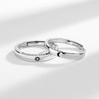 Fortune Jewel 925 Sterling Silver Sun Moon Protection Adjustable Couple Ring