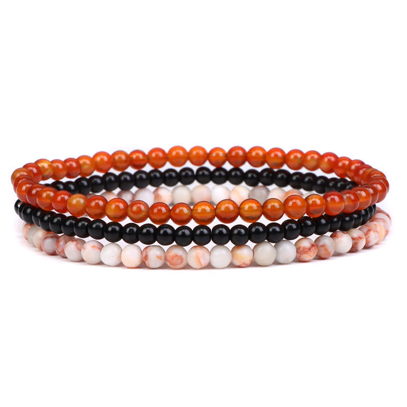 Fortune Jewel 3Pcs Natural Crystal Stone Inner Peace Spiritual Bracelet