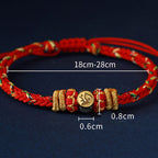 Fortune Jewel Chinese Zodiac Natal Buddha Silver Luck Braided String Bracelet