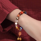 Fortune Jewel Tibetan Colorful Incense Ash Liuli Glass Bead Om Mani Padme Hum Dorje Vajra 18 Beads Wrist Mala