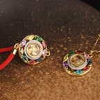 Fortune Jewel Colorful Zircon Copper Wealth Luck Rotation Bracelet Necklace Pendant