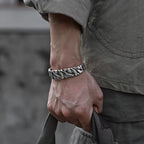 Fortune Jewel Retro Line Texture Healing Cuff Bracelet Bangle