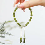 Fortune Jewel Natural Peridot Bamboo Pattern Love Peace Bracelet