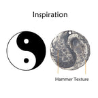 Fortune Jewel 990 Sterling Silver Yin Yang Hammer Texture Harmony Necklace Pendant Fortune Jewel