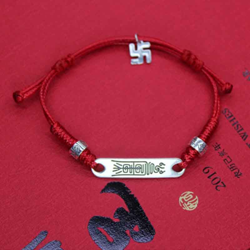 Fortune Jewel 925 Sterling Silver Red String Luck Strength Braid Bracelet