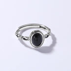 Fortune Jewel 925 Sterling Silver Black Onyx Fortune Ring