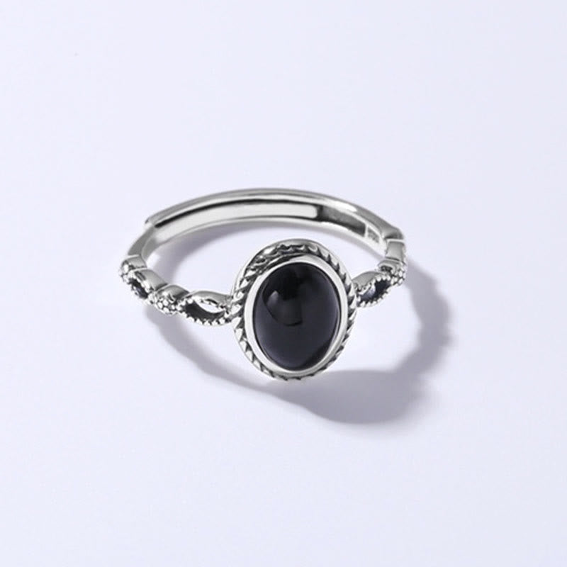 Fortune Jewel 925 Sterling Silver Black Onyx Fortune Ring