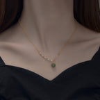 Fortune JewelNatural Hetian Jade Pearl Luck Bead Necklace Pendant