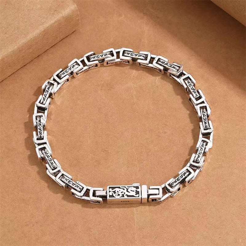 Fortune Jewel Dragon Om Mani Padme Hum Engraved Copper Luck Success Bracelet
