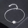 Fortune Jewel 925 Sterling Silver Cherry Blossom Blessing Chain Bracelet
