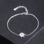 Fortune Jewel 925 Sterling Silver Cherry Blossom Blessing Chain Bracelet