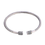 Fortune Jewel Tibetan Heart Sutra White Copper Luck Bracelet