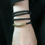 Fortune Jewel Ebony Wood Brass Copper Balance Multilayered Bracelet