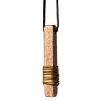 Fortune Jewel Vintage Textured Design Brass Copper Wealth Necklace Pendant