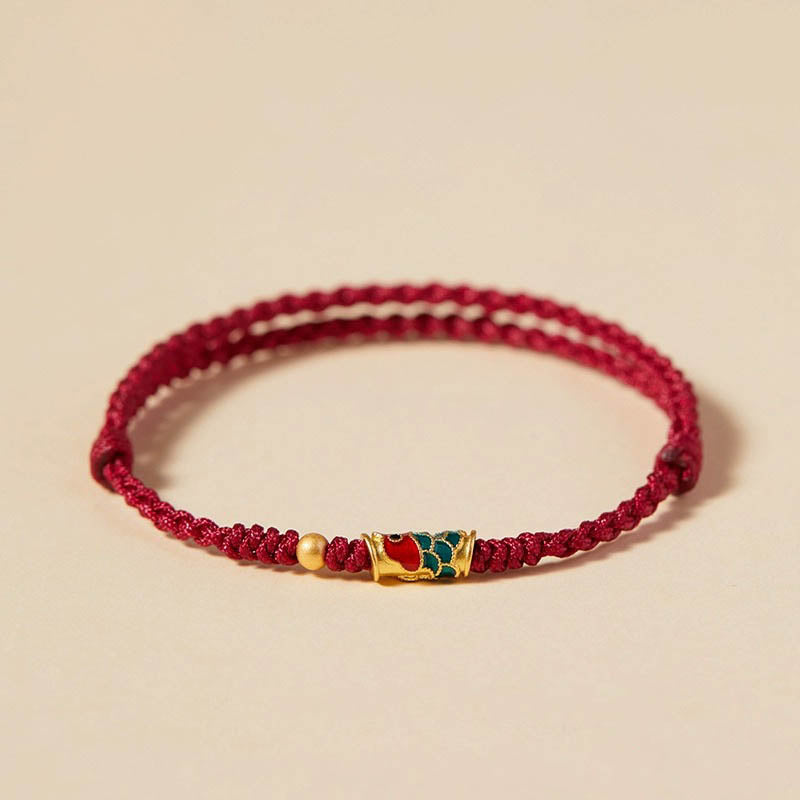 Fortune Jewel Handcrafted Koi Fish Wealth Prosperity Braided Rope Bracelet