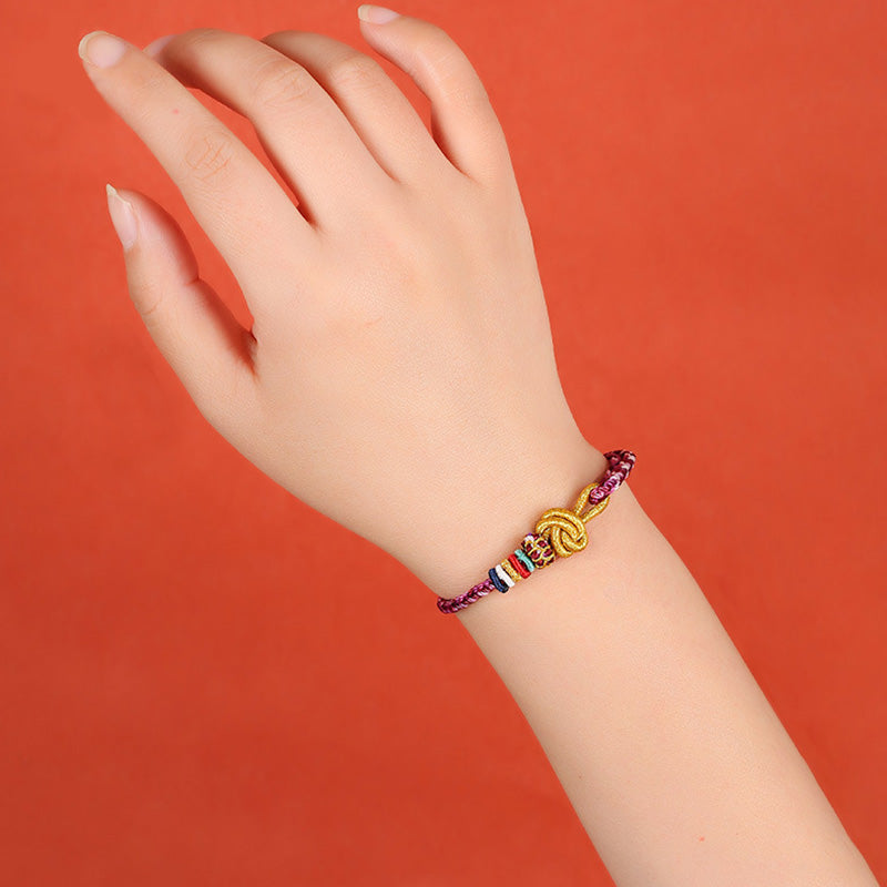 Fortune Jewel Handmade Dunhuang Colorful Rope Protection Braid String Bracelet