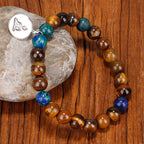 Fortune Jewel 108 Mala Beads Tiger Eye Buddha Strength Bracelet Tassel Necklace Pendant