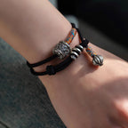 Fortune Jewel Tibetan Om Mani Padme Hum Carved Amulet Double Wrap Bracelet