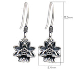 Fortune Jewel 925 Sterling Silver Lotus Flower Enlightenment Earrings Fortune Jewel
