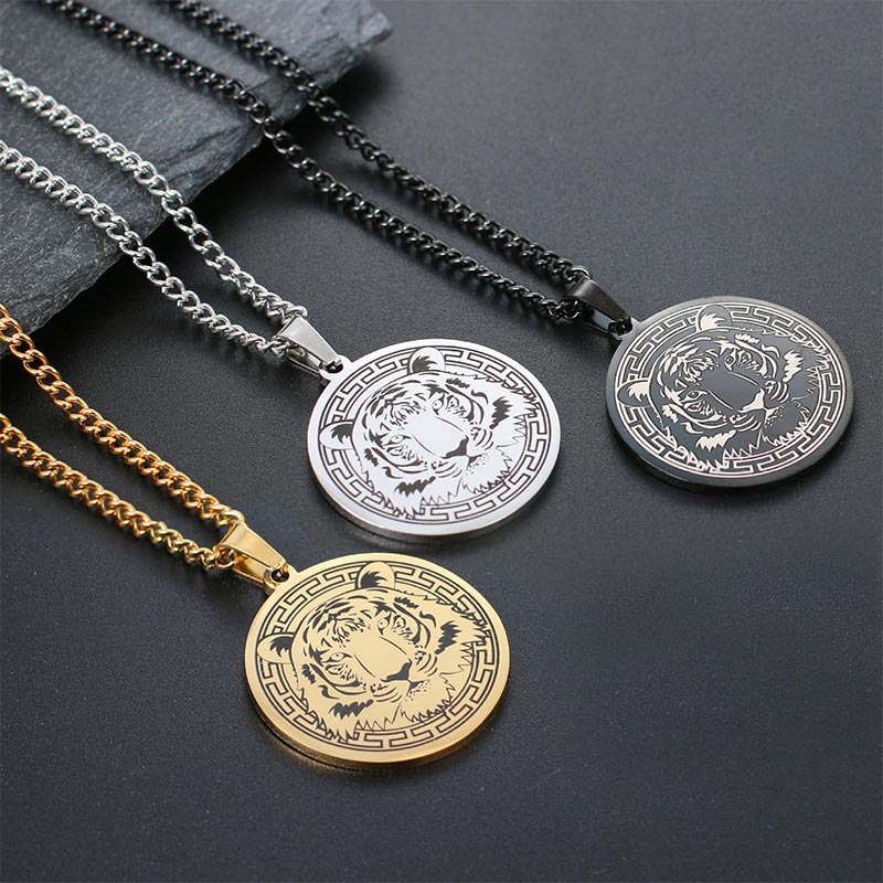 Fortune Jewel Animal Titanium Steel Chain Necklace Protection Pendant