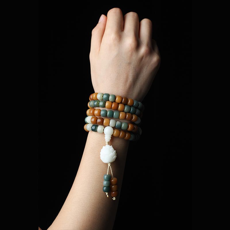 Fortune Jewel Bodhi Lotus Mala Harmony Necklace Bracelet Fortune Jewel
