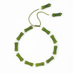 Fortune Jewel Natural Peridot Bamboo Pattern Love Peace Bracelet