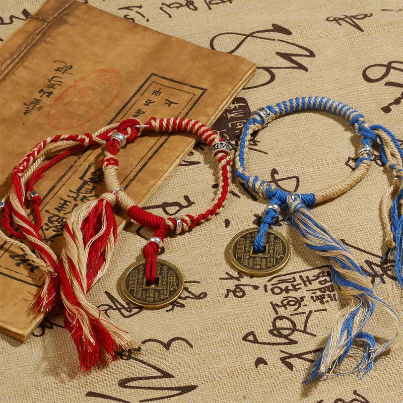 Fortune Jewel Mountain Ghosts Spend Money Wealth Prosperity Handmade Braided Bracelet
